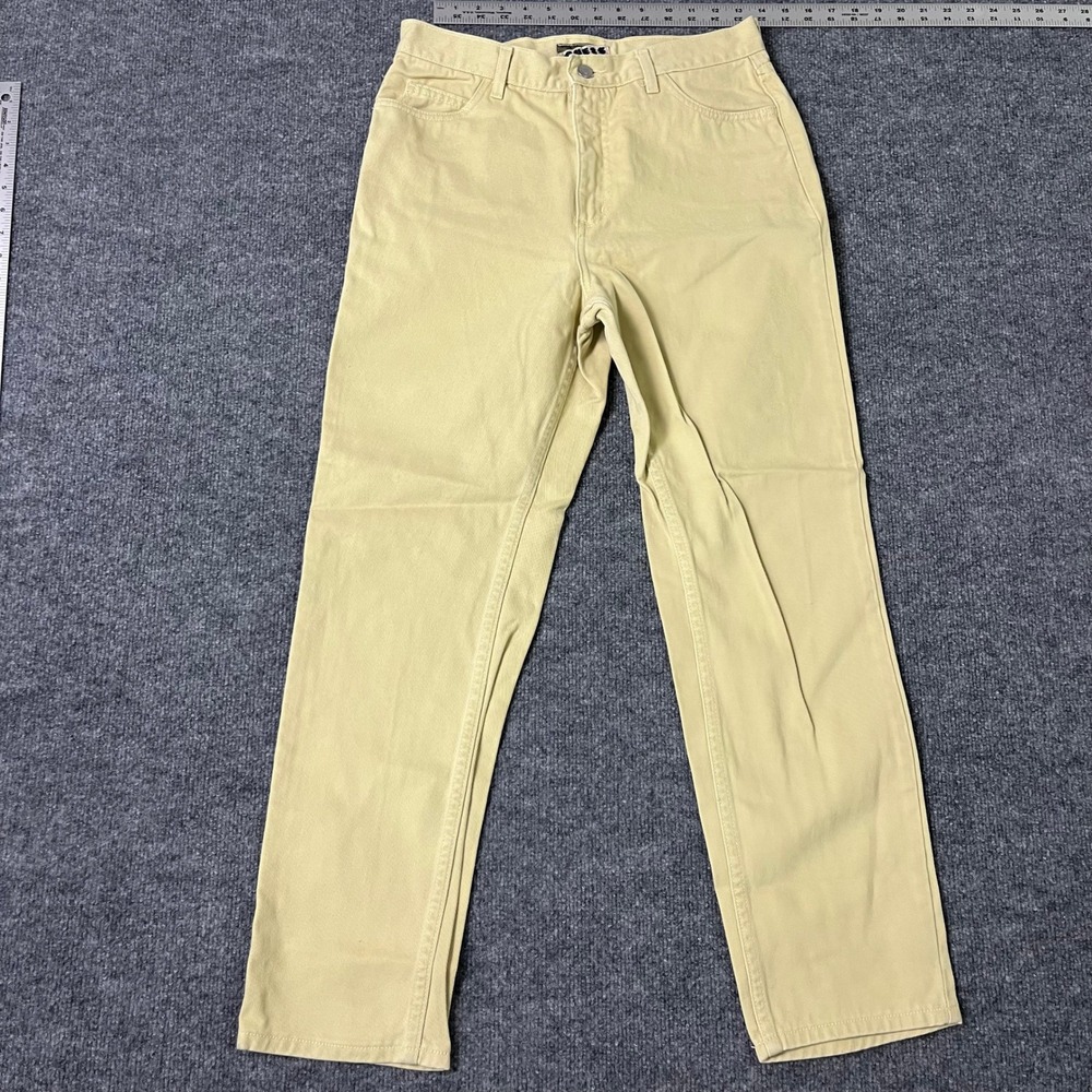Guess Jeans Mens Size 32 Yellow Straight Leg Classic Fit Denim Vintage Pants